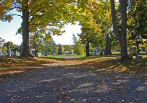 Oakwood Cemetery in the fall